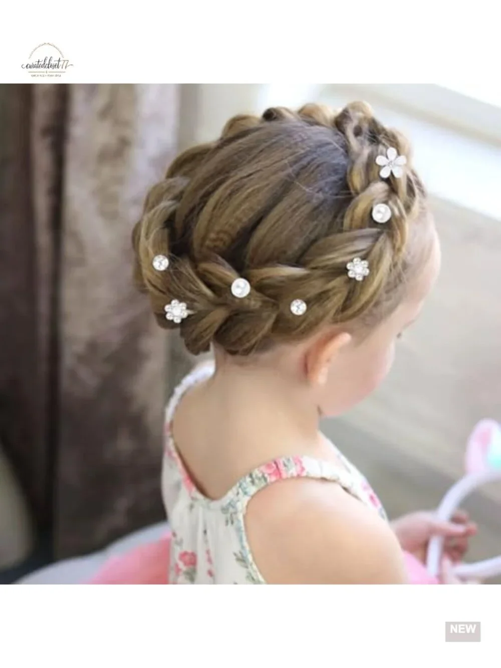 40 Mini Flower Hair Clips Rhinestone Pearl Wedding Hair Accessories